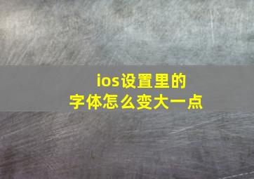 ios设置里的字体怎么变大一点