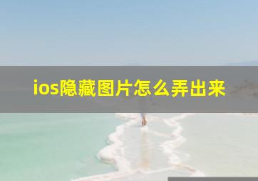 ios隐藏图片怎么弄出来