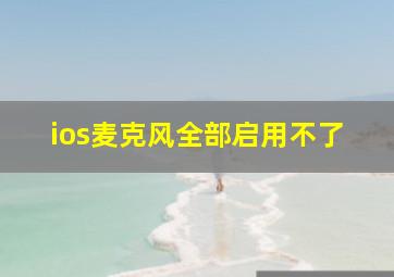 ios麦克风全部启用不了