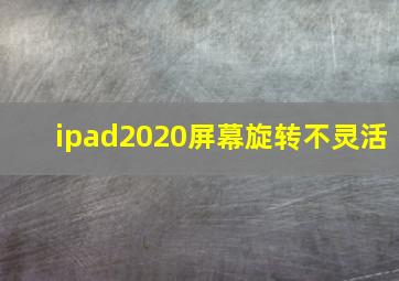 ipad2020屏幕旋转不灵活