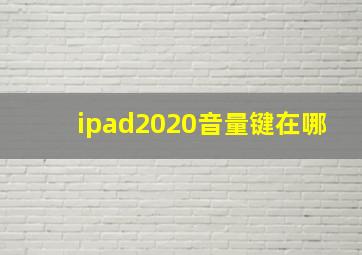 ipad2020音量键在哪