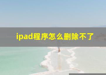 ipad程序怎么删除不了