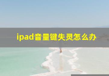 ipad音量键失灵怎么办