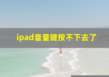 ipad音量键按不下去了