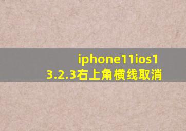 iphone11ios13.2.3右上角横线取消