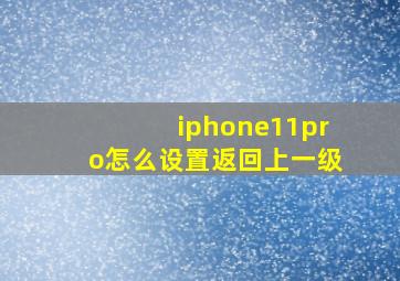 iphone11pro怎么设置返回上一级