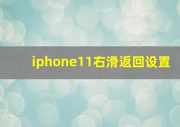 iphone11右滑返回设置