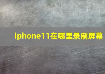 iphone11在哪里录制屏幕