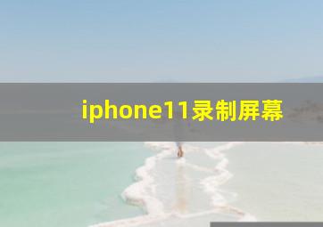 iphone11录制屏幕