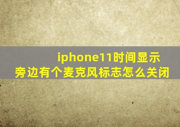 iphone11时间显示旁边有个麦克风标志怎么关闭