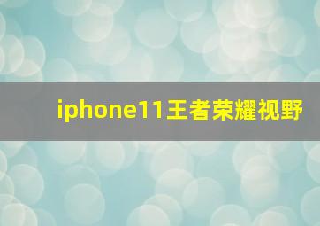 iphone11王者荣耀视野