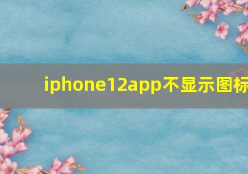 iphone12app不显示图标