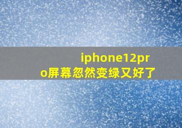 iphone12pro屏幕忽然变绿又好了