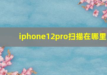 iphone12pro扫描在哪里