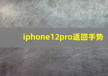 iphone12pro返回手势