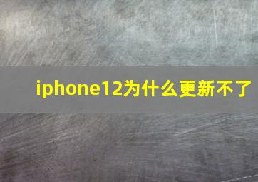 iphone12为什么更新不了