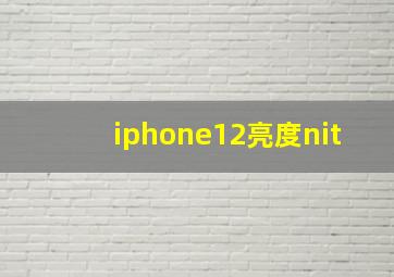 iphone12亮度nit