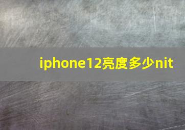 iphone12亮度多少nit