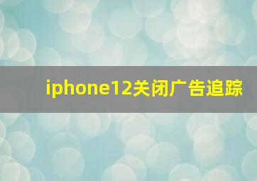 iphone12关闭广告追踪