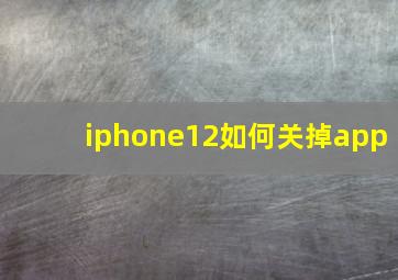 iphone12如何关掉app