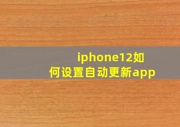 iphone12如何设置自动更新app