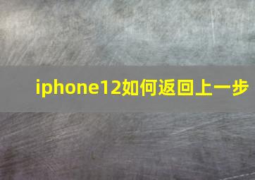 iphone12如何返回上一步