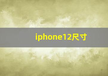 iphone12尺寸