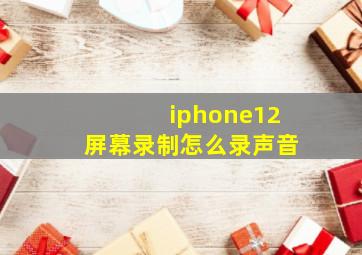 iphone12屏幕录制怎么录声音