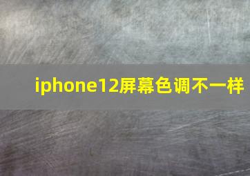 iphone12屏幕色调不一样