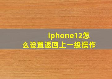 iphone12怎么设置返回上一级操作