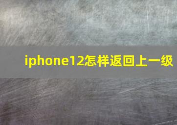 iphone12怎样返回上一级