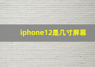 iphone12是几寸屏幕