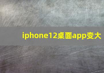 iphone12桌面app变大