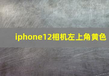 iphone12相机左上角黄色