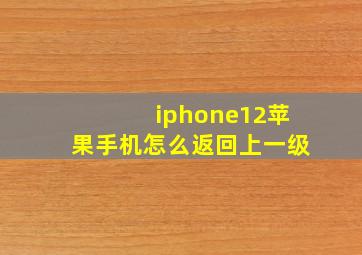 iphone12苹果手机怎么返回上一级