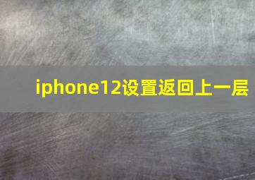 iphone12设置返回上一层