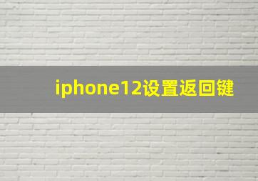 iphone12设置返回键