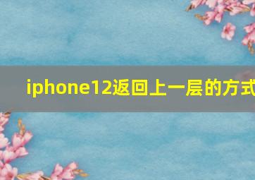 iphone12返回上一层的方式