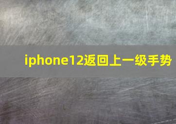 iphone12返回上一级手势