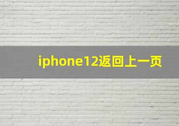 iphone12返回上一页