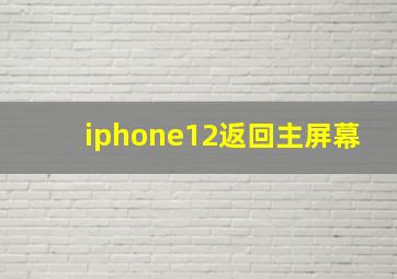 iphone12返回主屏幕