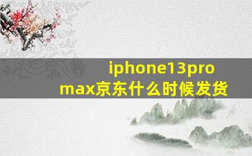 iphone13promax京东什么时候发货