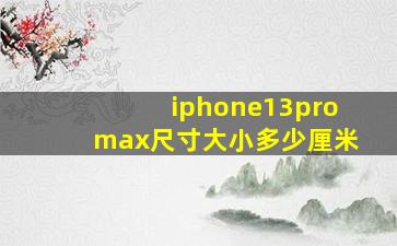 iphone13promax尺寸大小多少厘米