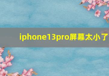 iphone13pro屏幕太小了