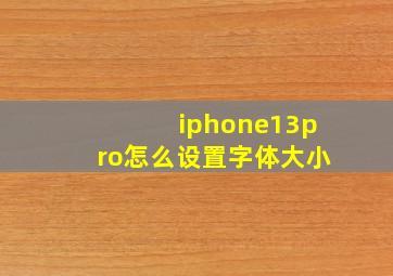 iphone13pro怎么设置字体大小