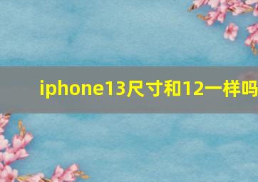 iphone13尺寸和12一样吗