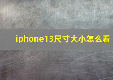 iphone13尺寸大小怎么看