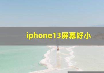 iphone13屏幕好小