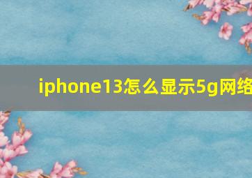 iphone13怎么显示5g网络