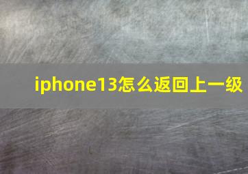 iphone13怎么返回上一级